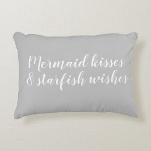 Almofada Decorativa Mermaid Kisses Starfish Deseja Travesseiro