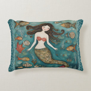 Almofada Decorativa Mermaid Watercolor