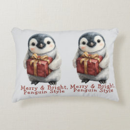 Almofada Decorativa Merry & Bright Penguin Christmas