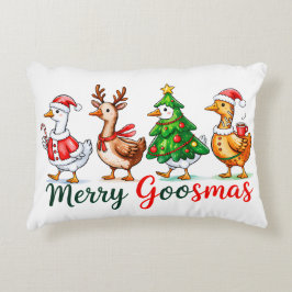 Almofada Decorativa Merry Goosmas Christmas Funny Goose Tri-Blend Shir