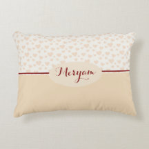 Meryam Monogramas Corações em Pêssego e Borgonha