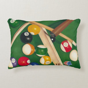 Almofada Decorativa Mesa de Bilhar de Vida com Bolas e Giz
