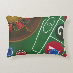 Almofada Decorativa Mesa de roletas com Chips e Roda