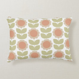 Almofada Decorativa  Mid-Century Pastel Pink Retro Floral Pattern