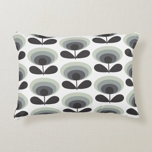 Almofada Decorativa Mid Century Scandinavian Modern Retro Flower Bloom (Frente)