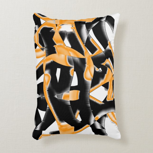 Almofada Decorativa Mídia estranha de fitas queimadas, arranhão branco (Frente(Vertical))