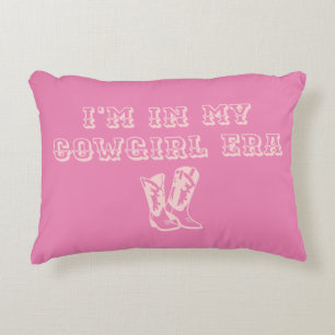 Almofada Decorativa Minha Era Da Cowgirl Boots Retro Pink Cowgirl