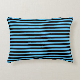 Almofada Decorativa Minimalista Moderno Listrado de Azul e Preto