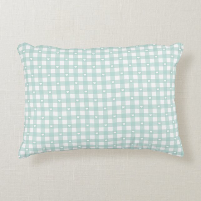 Almofada Decorativa Mint Green Checks (Frente)