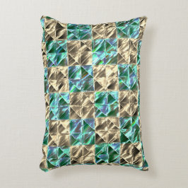 Almofada Decorativa Minta seca verde para bege ou azulejo de xadrez ma