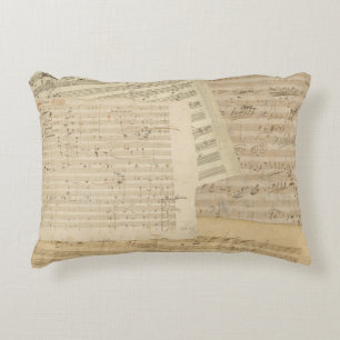 Almofada Decorativa Mistura do manuscrito da música de Beethoven