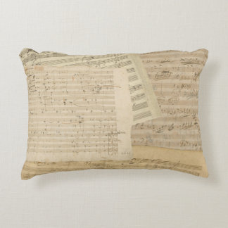 Almofada Decorativa Mistura do manuscrito da música de Beethoven