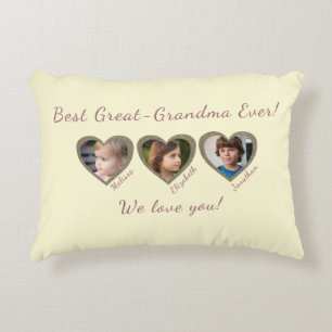 Almofada Decorativa Modelo de Fotografia Personalizado de Três Avós do