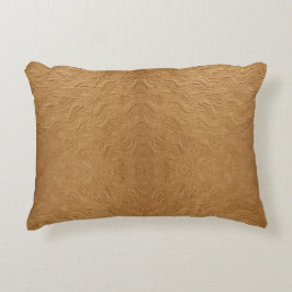 Almofada Decorativa Modern Camel Brown Wavy Ripples Abstract Textured