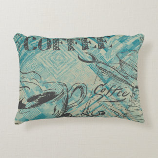 Almofada Decorativa Modern Coffee Art Sketch Blue