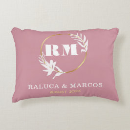 Almofada Decorativa Modern Custom Monogram Anniversary Keepsake