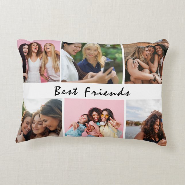 Almofada Decorativa Modern Friend Collage Photos Simple (Verso)
