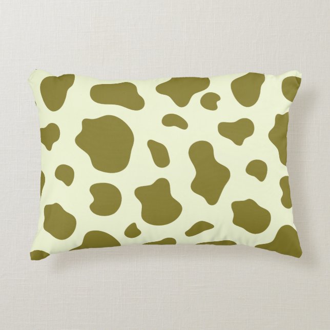 Almofada Decorativa Modern Olive Green Cow Print (Frente)