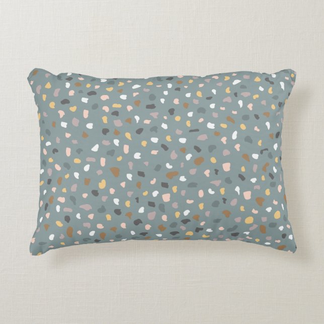 Almofada Decorativa Modern Terrazzo Padrão Suave Neutro (Frente)