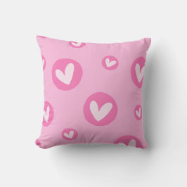 Almofada Decorativa Moderna Corações Rosa