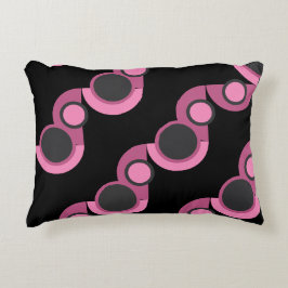 Almofada Decorativa Moderno de meados do século rosa, preto e cinza