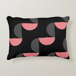 Almofada Decorativa Moderno de Meados do Século Rosa preto e cinza
