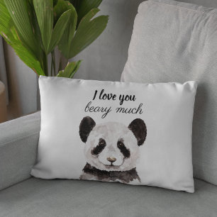Almofada Decorativa Moderno Eu Amo Você Beber Um Panda Muito Preto E