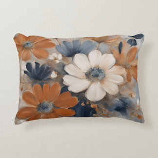 Almofada Decorativa Moderno Farmhouse Azul Marinho Laranja Queimada Fl