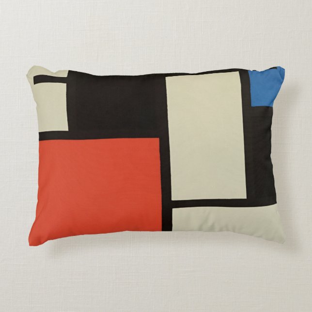 Almofada Decorativa Mondrian Composition Modern Abstrato Pintura (Frente)