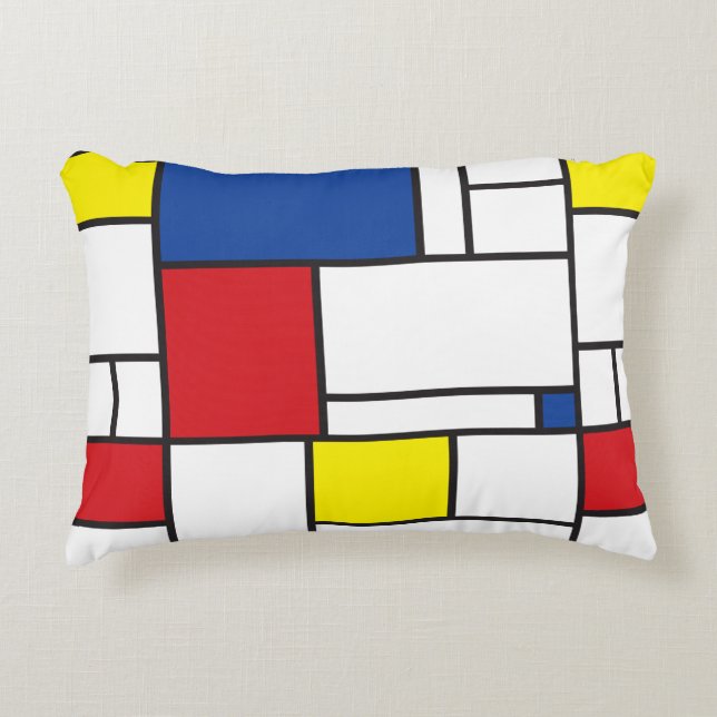 Almofada Decorativa Mondrian Minimalist Geométrico De Stijl Modern Art (Frente)