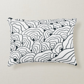 Almofada Decorativa Monochrome Wave Pattern, Modern Abstract Line Art