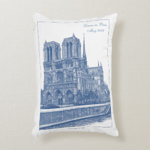 Almofada Decorativa Monocromo Blue Notre Dame de Paris personalizado
