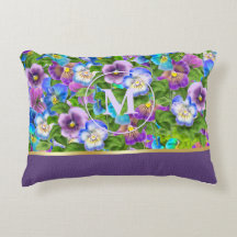 Monograma Birthday Pansy Violet Flowcolor