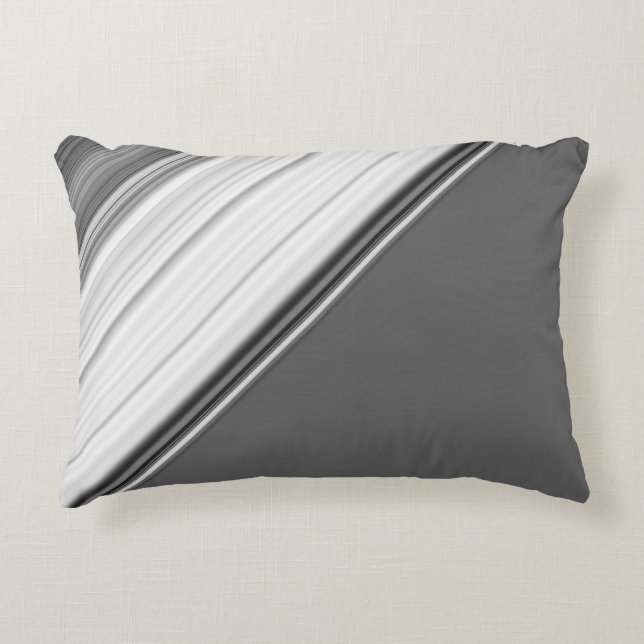 Almofada Decorativa Monograma Branco Moderno sobre Cinza (Frente)