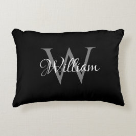 Almofada Decorativa Monograma de Script Inicial Personalizado
