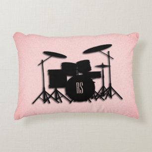 Almofada Decorativa Monograma Drum Set Music Design 