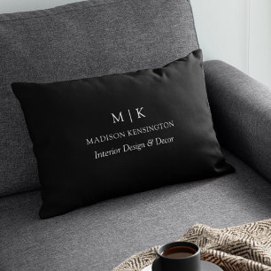 Almofada Decorativa Monograma mínimo ou adicionar logotipo preto