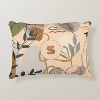 Almofada Decorativa Monograma Modern Boho Abstrato Floral