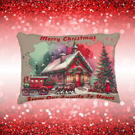 Almofada Decorativa Monograma Natais vintages festivos em castanho |