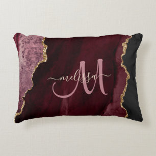 Almofada Decorativa Monograma Personalizado de Agitação Lítida Dourada