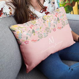 Almofada Decorativa Monograma personalizado feminino charmoso floral r