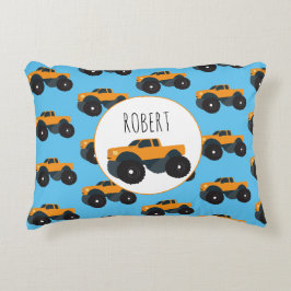 Almofada Decorativa Monster Truck Vehicle Custom Boys Name