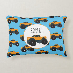 Almofada Decorativa Monster Truck Vehicle Custom Boys Name