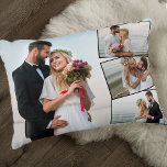Almofada Decorativa Montagem Fotográfica de Casamento 4<br><div class="desc">Crie o seu travesseiro de fotos de casamento único com o seu texto personalizado (como os seus nomes e a data do casamento) no verso. O modelo de foto está pronto para que você adicione 4 de suas fotos favoritas que serão exibidas automaticamente como uma foto de fundo principal no...</div>