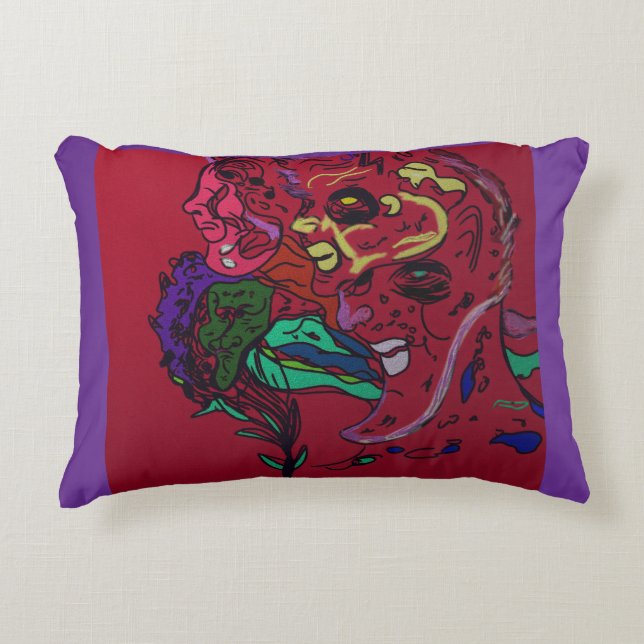 Almofada Decorativa Moon Phases Abstract Art Accent Pillow (Frente)