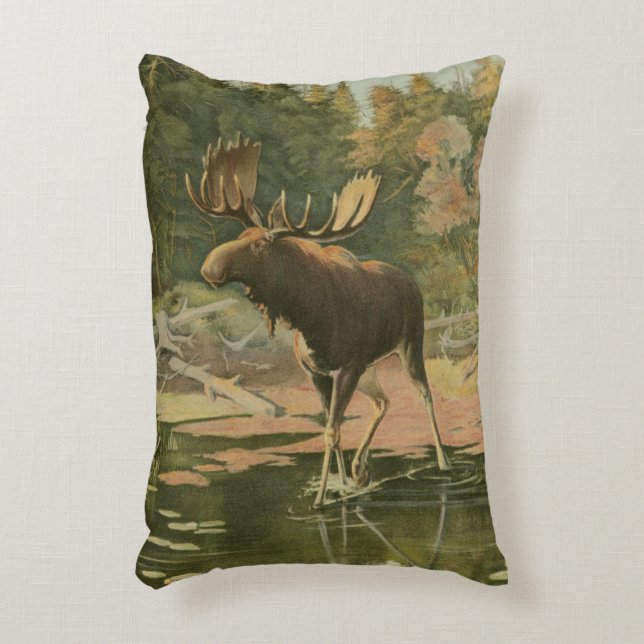 Almofada Decorativa Moose Caminhando na Água (Frente(Vertical))
