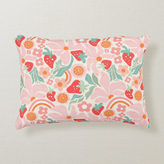 Almofada Decorativa Morango pastel retrô 
