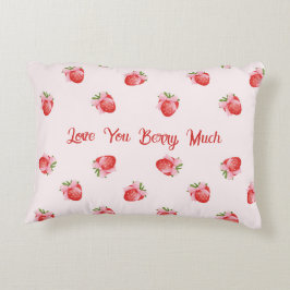 Almofada Decorativa Morango Rosa Pastel Personalizado