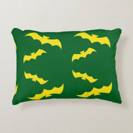 Almofada Decorativa Morcegos Amarelos Voadores de Halloween
