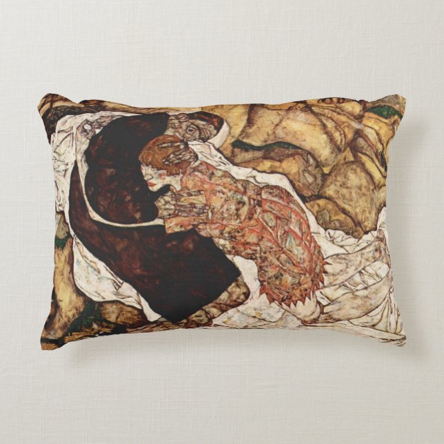 Almofada Decorativa Morte e donzela por Egon Schiele (Frente)